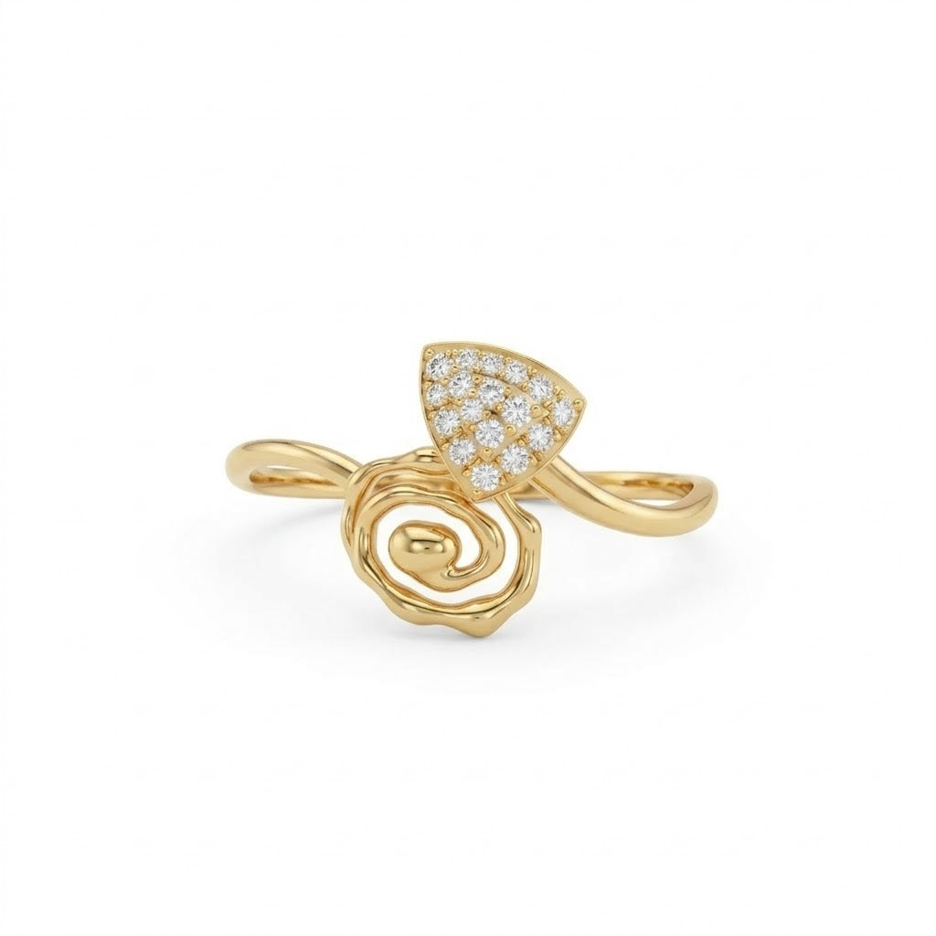 Spiral Shield Sparkle Ring