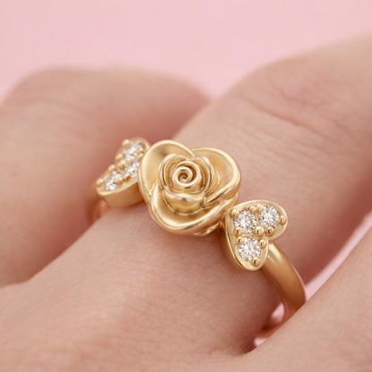 Rose Heart Bloom Ring