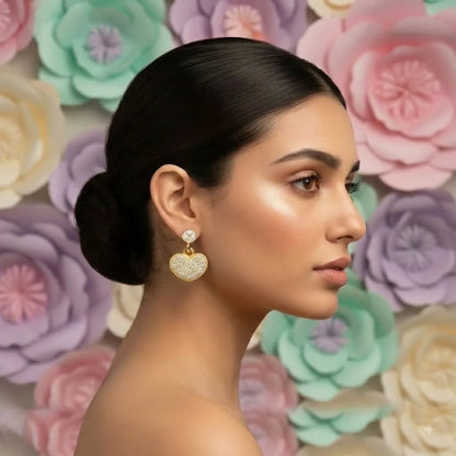 Romantic Heart Drop Earring