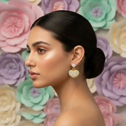 Romantic Heart Drop Earring