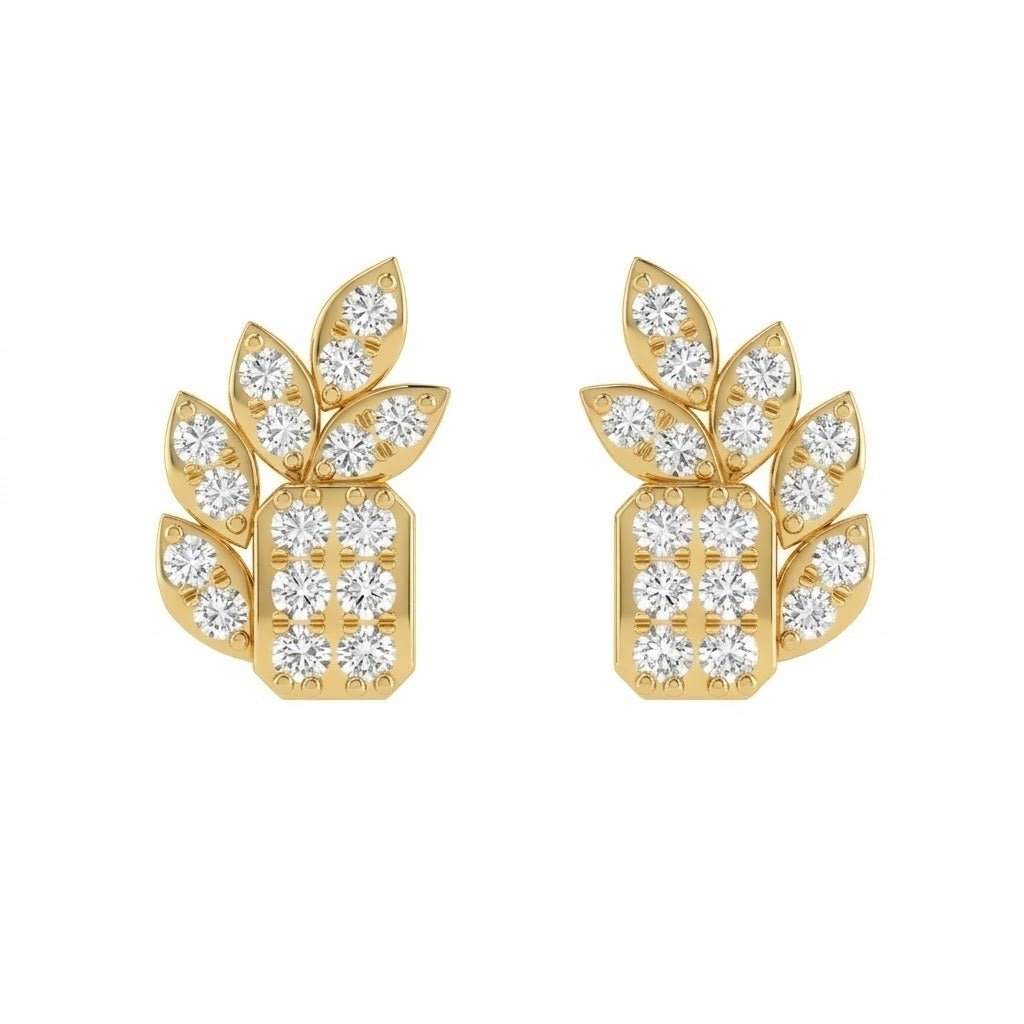 Floral Gold Diamond Cluster Pendant