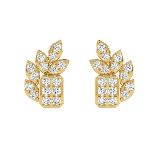 Floral Gold Diamond Cluster Pendant