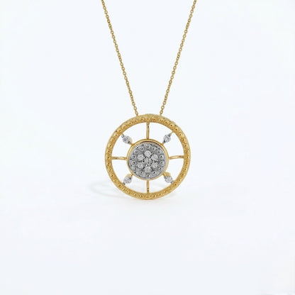 Radiant Circular Cluster Design Diamond Gold Pendant
