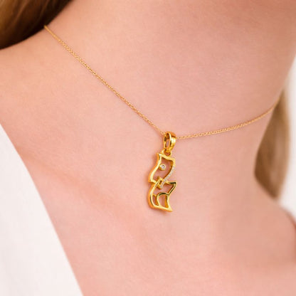 Curved Stone-Studded Designer diamond gold pendant