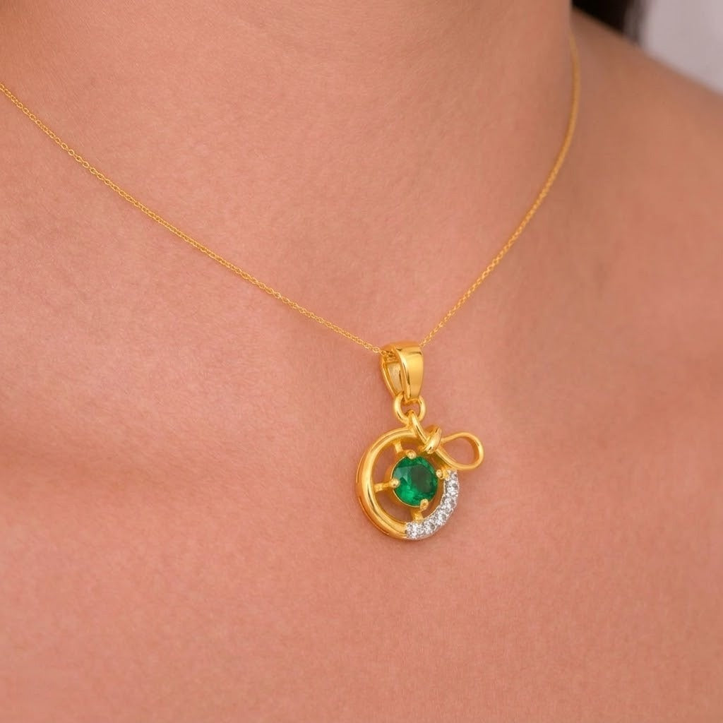 Eternal Knot Gemstone Gold Pendant