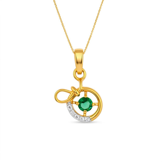 Eternal Knot Gemstone Gold Pendant