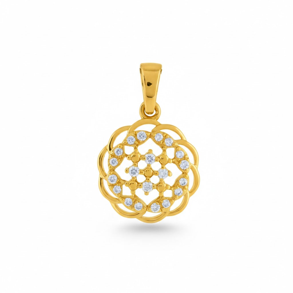 Floral Diamond Gold Pendant