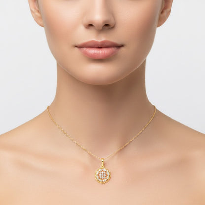 Floral Diamond Gold Pendant