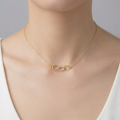 Interlinked Oval Harmony Sparkle Diamond Gold Pendant