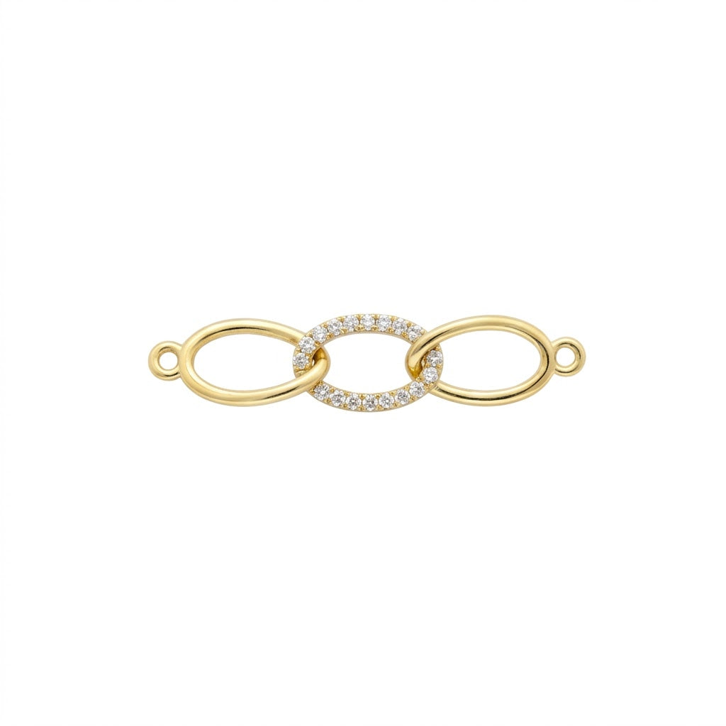 Interlinked Oval Harmony Sparkle Diamond Gold Pendant
