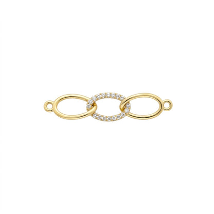 Interlinked Oval Harmony Sparkle Diamond Gold Pendant