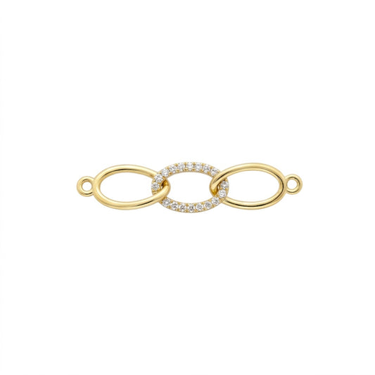 Interlinked Oval Harmony Sparkle Diamond Gold Pendant