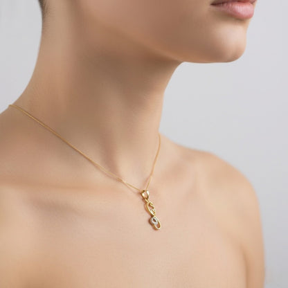 Elegant Swirl Heart Charm Diamond Gold Pendant