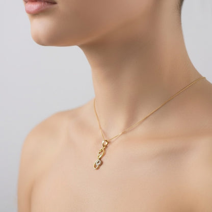 Elegant Swirl Heart Charm Diamond Gold Pendant