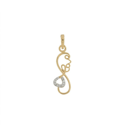 Elegant Swirl Heart Charm Diamond Gold Pendant