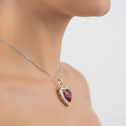 Royal Red Heart Diamond Pendant
