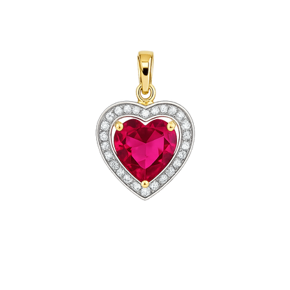 Royal Red Heart Diamond Pendant