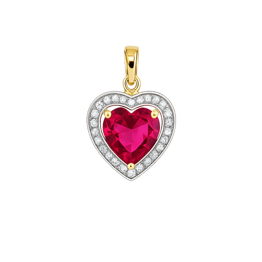 Royal Red Heart Diamond Pendant