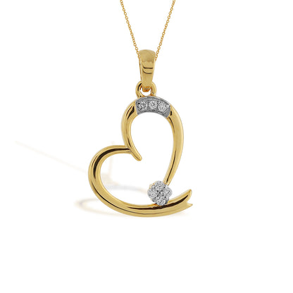 Elegant Heart Motif Diamond Gold Pendant