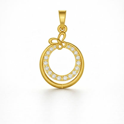 Golden Halo Knot Diamond Pendant