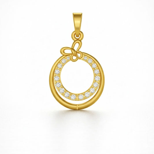 Golden Halo Knot Diamond Pendant