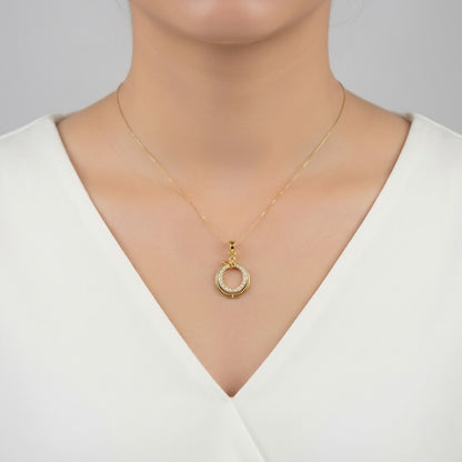 Golden Halo Knot Diamond Pendant