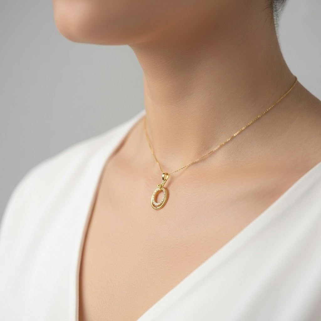 Golden Halo Knot Diamond Pendant