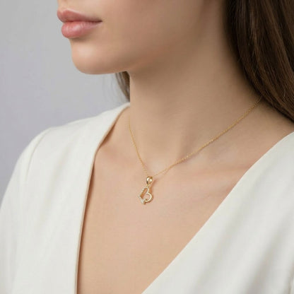 Graceful Dual Heart Sparkle Diamond Gold Pendant