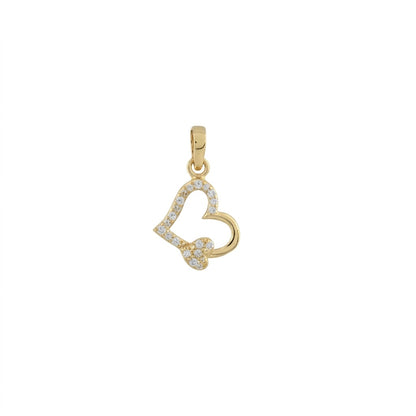 Graceful Dual Heart Sparkle Diamond Gold Pendant