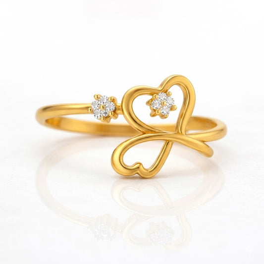 Heart Bloom Gold Ring