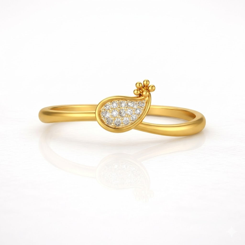 Gold Heart Diamond Cluster Ring