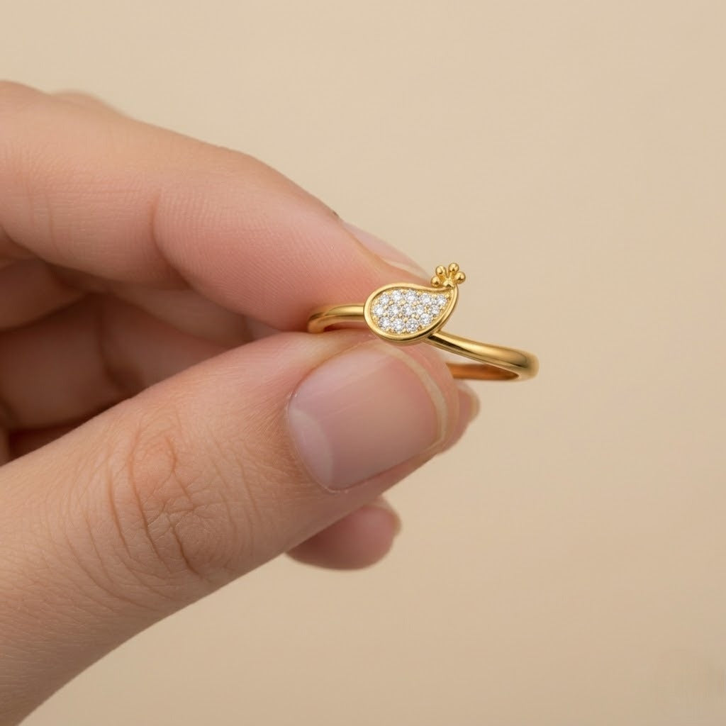Gold Heart Diamond Cluster Ring
