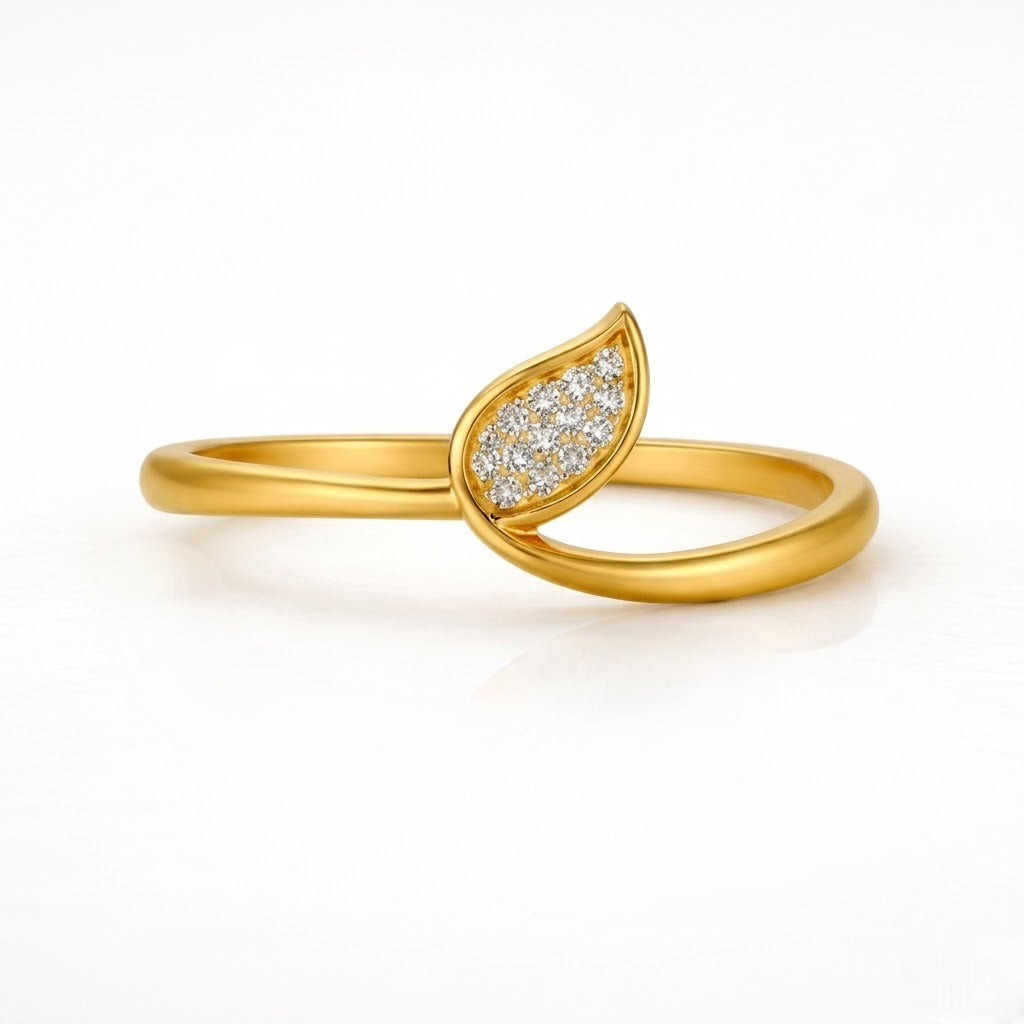 Leaflet Glow Gold Ring