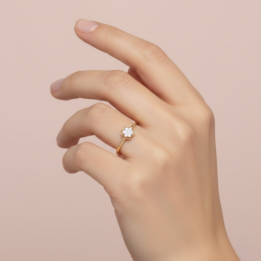 Floral Spark Charm Ring