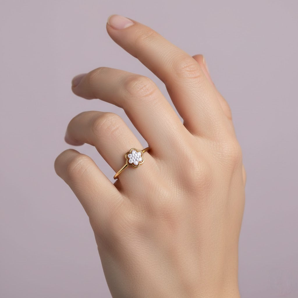 Floral Spark Charm Ring
