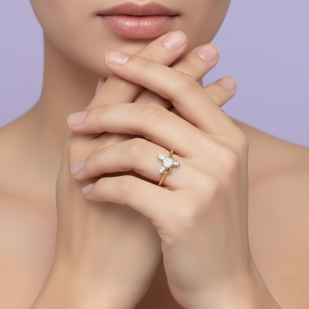 Petal Glow Gold Ring