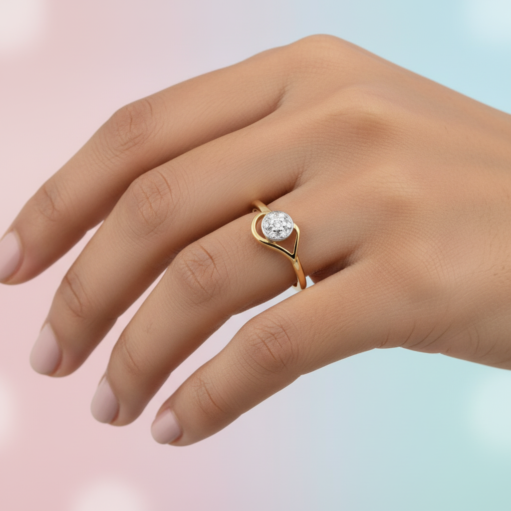 Celestial Halo Diamond Gold Ring