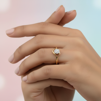 Celestial Halo Diamond Gold Ring