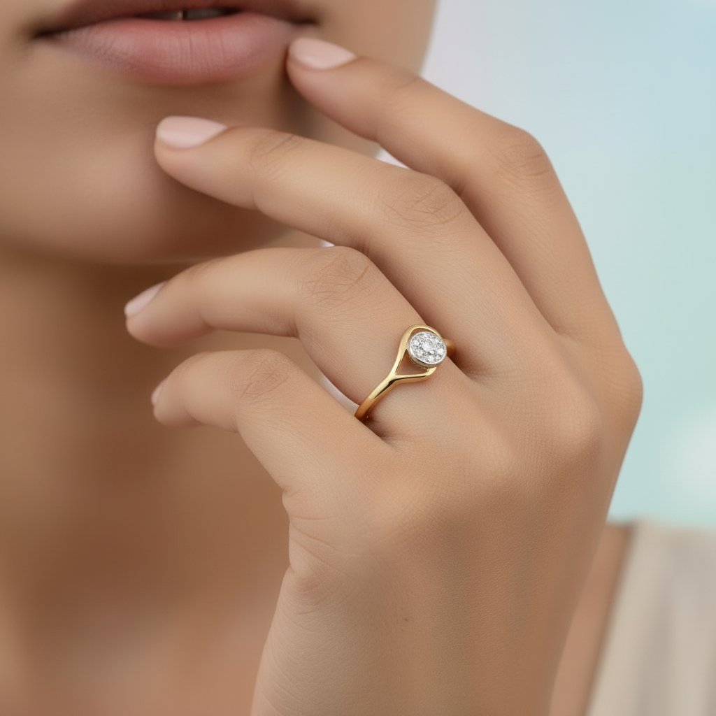 Celestial Halo Diamond Gold Ring