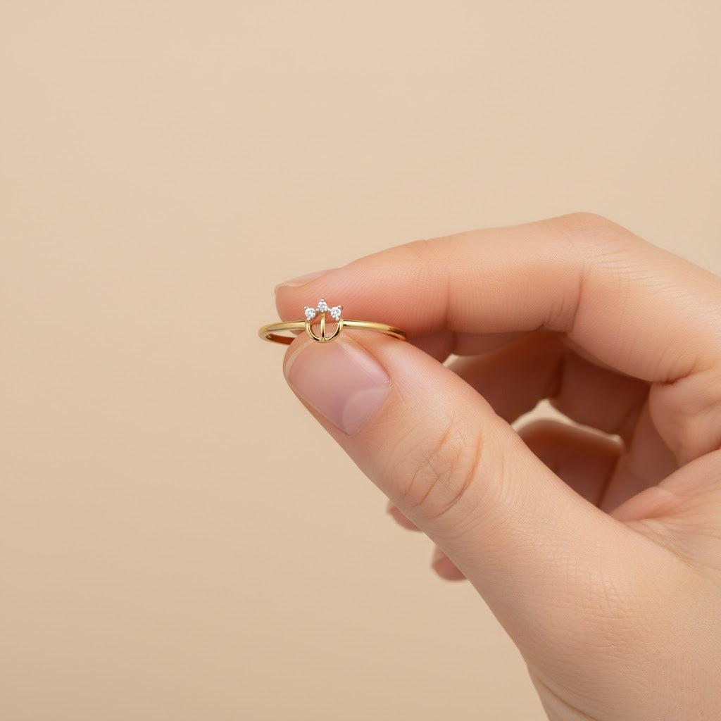 Crown Spark Gold Ring
