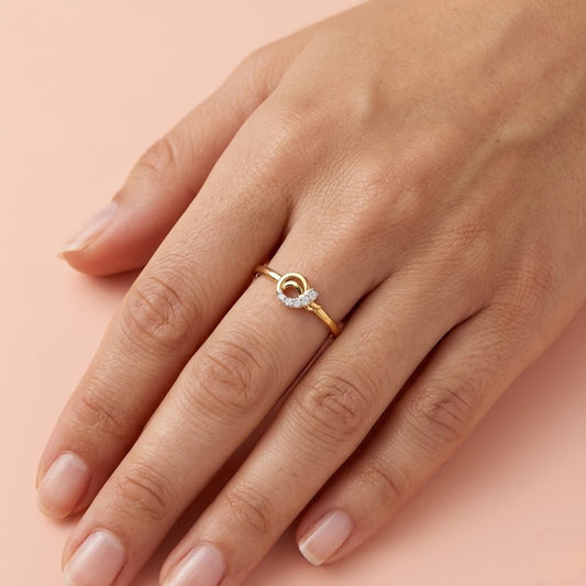 Spiral Halo Accent Diamond Gold Ring