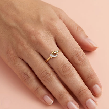 Spiral Halo Accent Diamond Gold Ring