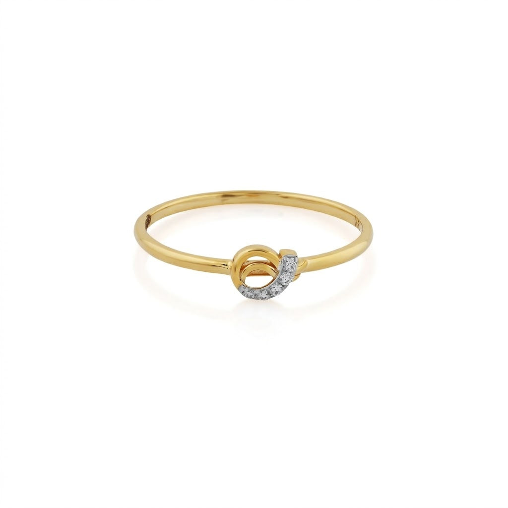 Spiral Halo Accent Diamond Gold Ring