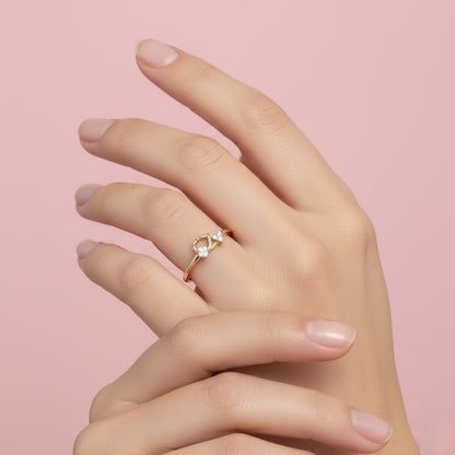 Minimal Gold Diamond Accent Ring