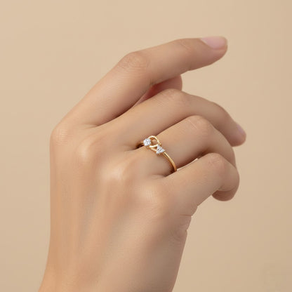 Minimal Gold Diamond Accent Ring