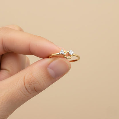 Minimal Gold Diamond Accent Ring
