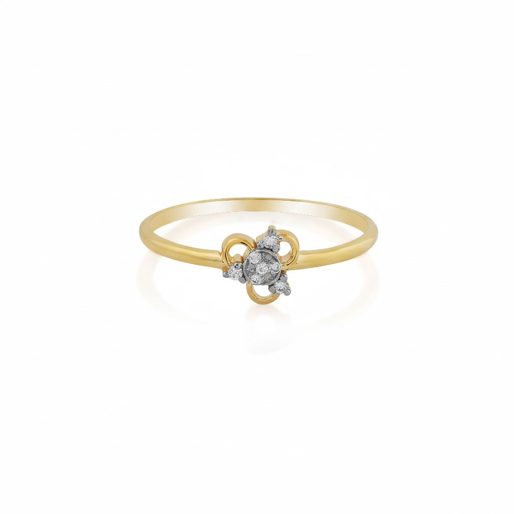 Ornate Crown Cluster Diamond Gold Ring
