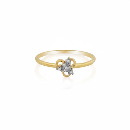Ornate Crown Cluster Diamond Gold Ring