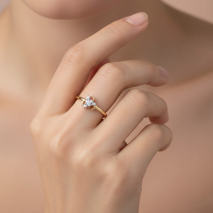 Ornate Crown Cluster Diamond Gold Ring