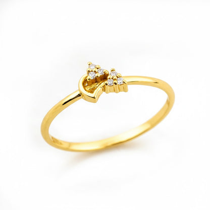 Radiant Crest Gold Ring